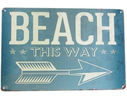Wall Art Tin - Beach This Way
