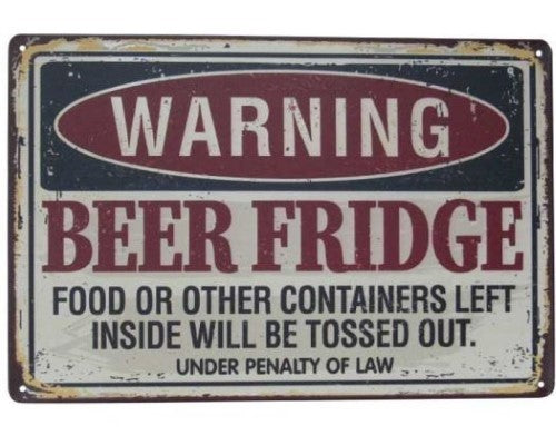 Wall Art Tin - Warning BeerFridge