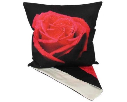 Cushion Cover - Single Red Rose