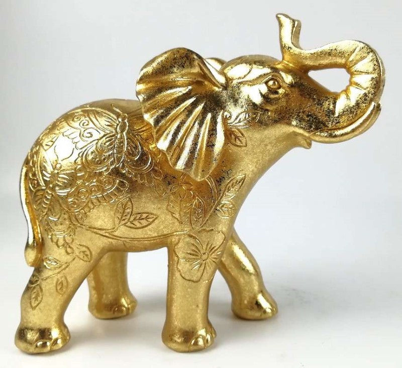 Ornament- Golden Elephant 15.50 x 7 x 14.50cm (Set of 2)