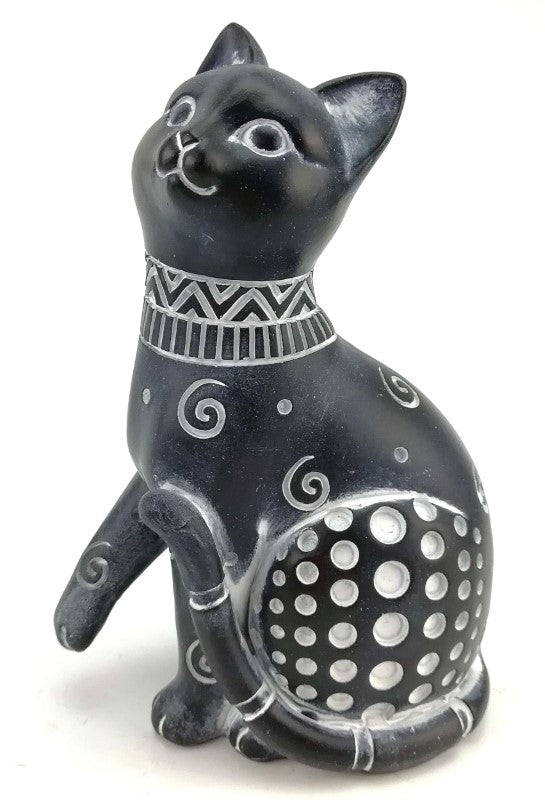 Ornament - Playful Cat Black 9.50 x 6.50 x 14cm (Set of 2)