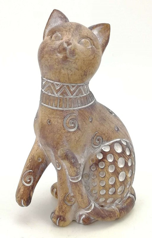 Ornament - Playful Cat Natural 9.50 x 6.50 x 14cm (Set of 2)