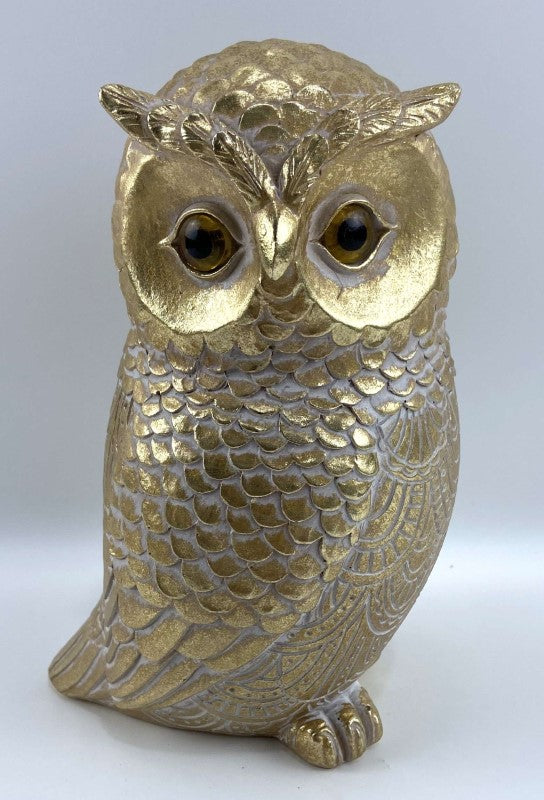 Ornament - Owl Gold (2 x 10 x 18cm)