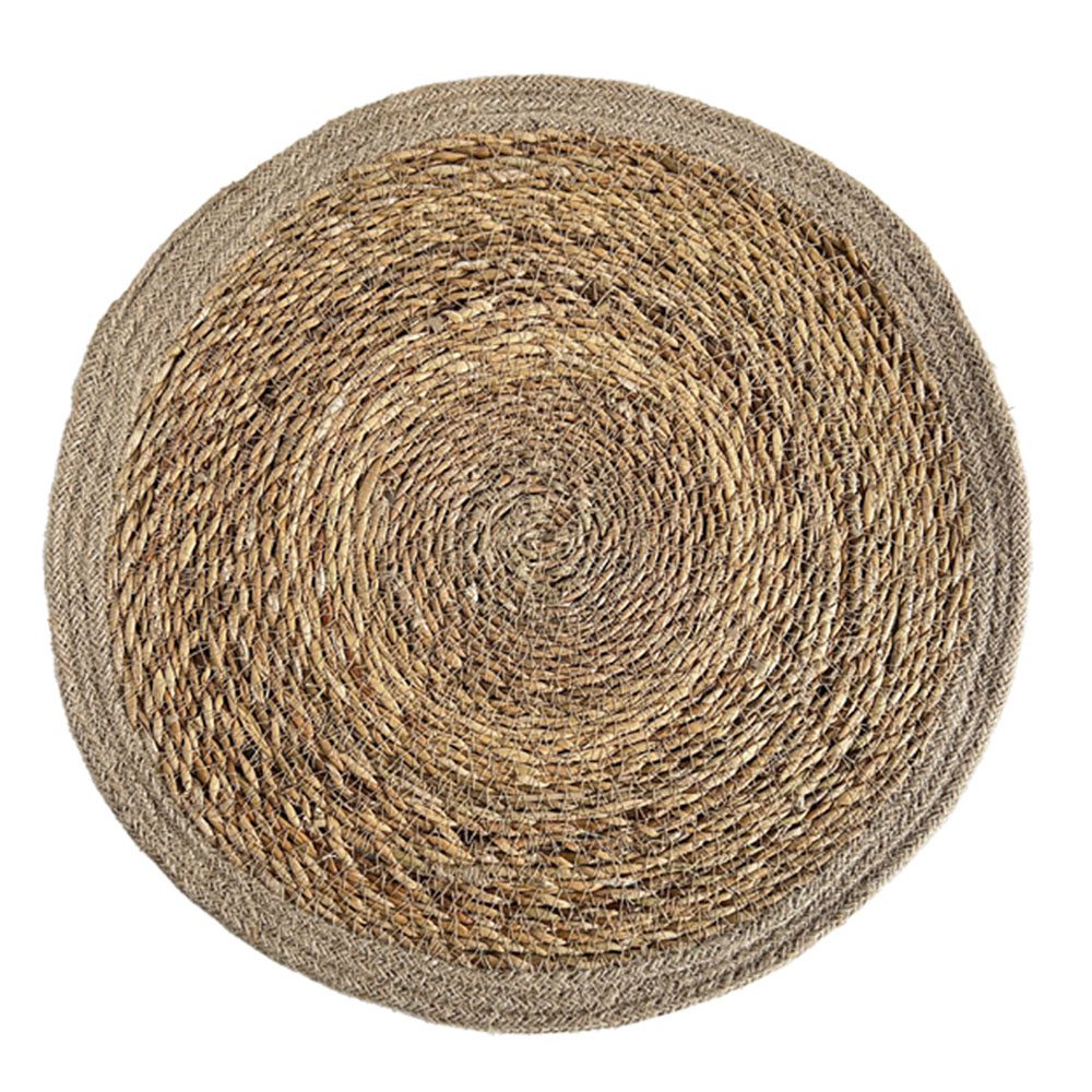 SEAGRASS / JUTE ROUND PLACEMAT NATURAL BORDER/NATURAL