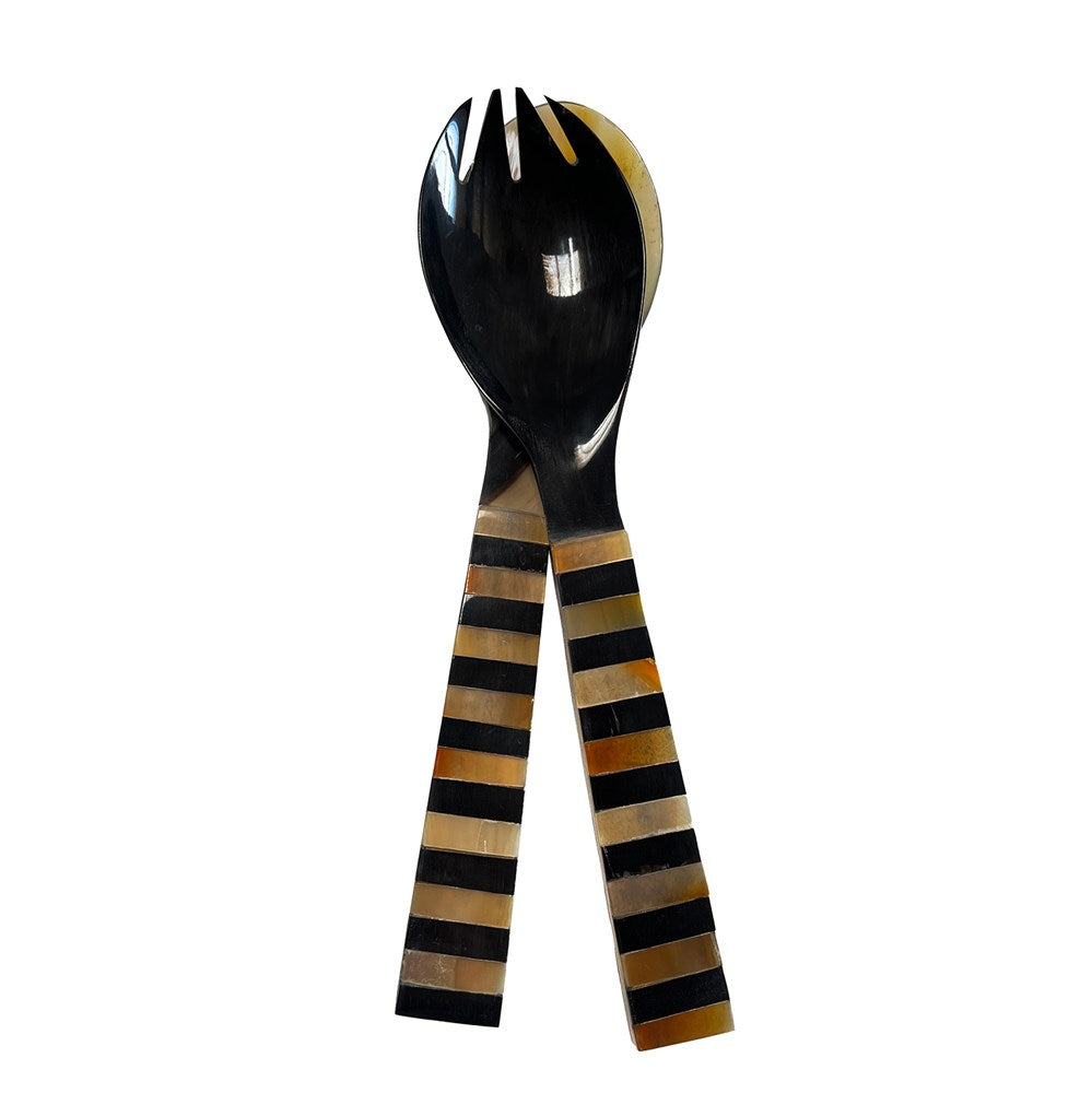 SAVANNAH SALAD SERVERS ZEBRA STRIPE 30x8CM- PAIR