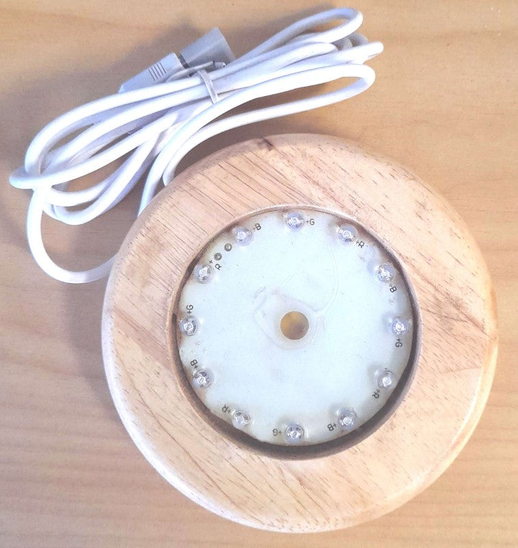 USB Selenite / Crystal LED Base - 11.5cm with  12 LED