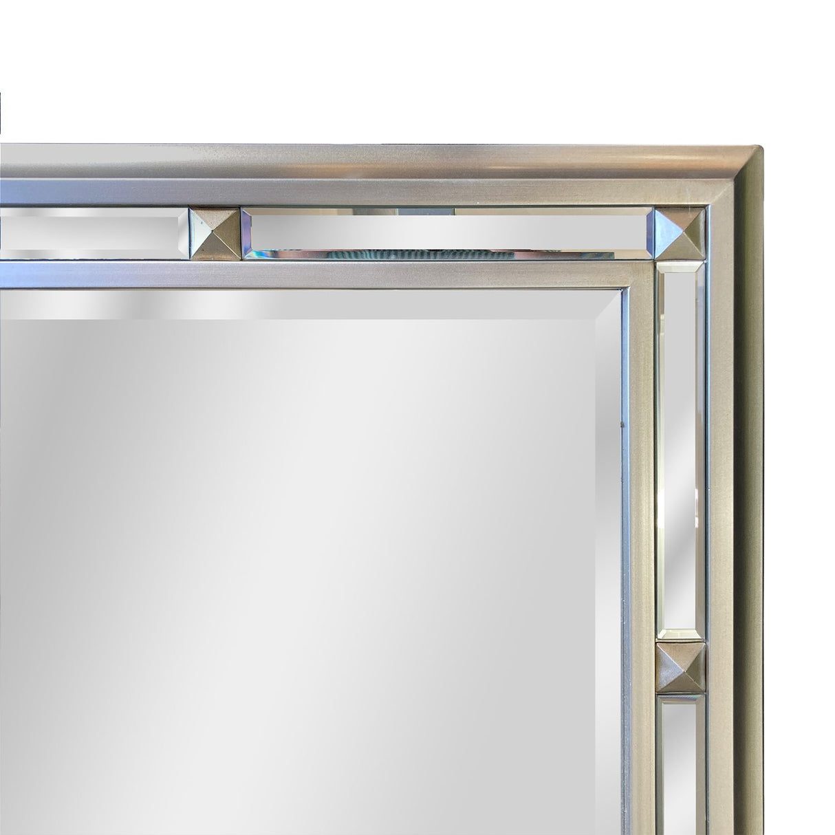 BEVELED CENTRE MIRRORED SEGMENT DRESS MIRROR 147X61CM