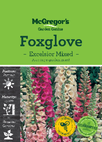 McGregor's Foxglove Excellsior Mixed Flower Seed Packet