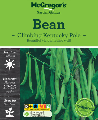 McGregor's Bean Kentucky Pole Vegetable Seed Packet