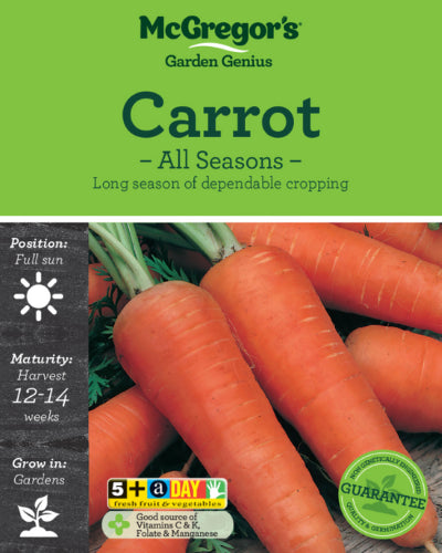 McGregor's Carrot All Seasons Vegetable Seed Packet
