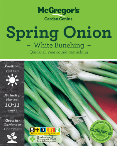 McGregor's Spring Onion White Bunching Vegetable Seed Packet