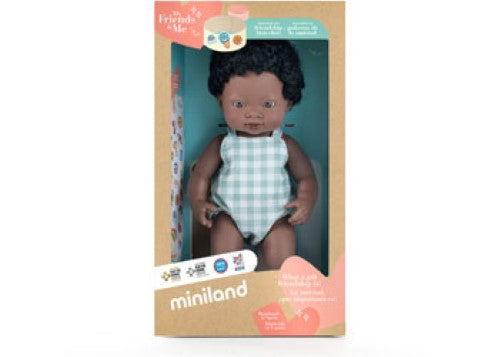 Miniland -My Friends & Mee Baby Doll African Boy 38Cm