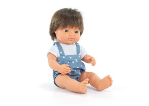 Miniland -My Friends & Me Baby Doll Brown Hair Boy 38Cm