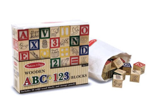 Melissa & Doug - Wooden ABC123 Blocks