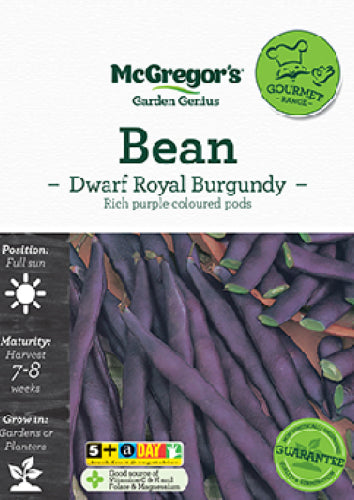 McGregor's Bean Dwarf Royal Burgundy Specialty Seeds Packet