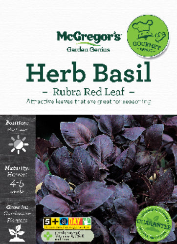 McGregor's Herb Basil Rubra Red Leaf Specialty Seeds Packet
