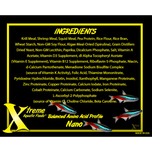 Aquatic Food Xtreme Nano 0.5mm Pellet 70g