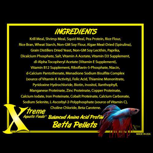 Aquatic Food Xtreme Betta 1mm Pellet 71g