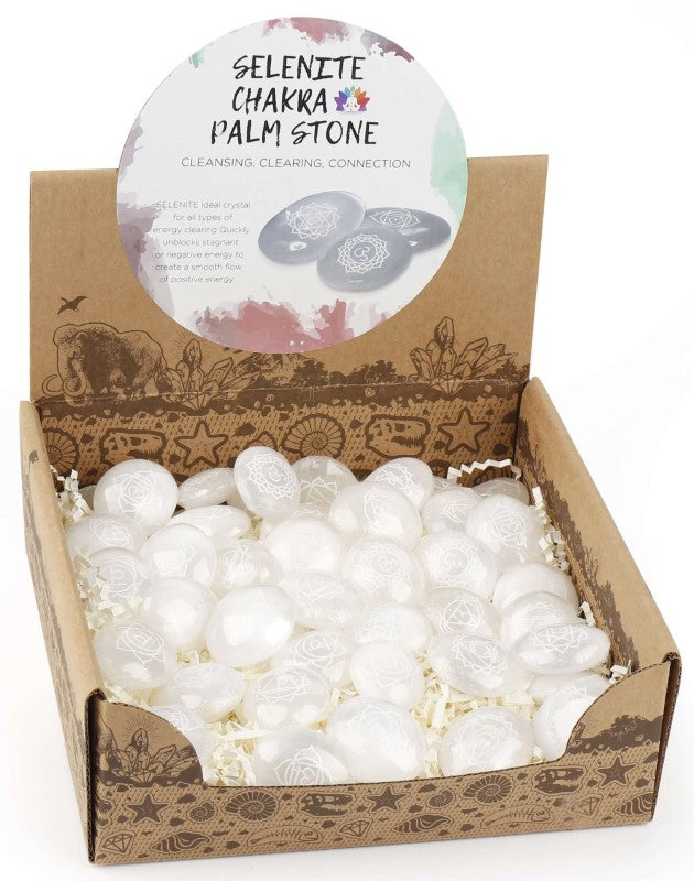 Palm Stone - Selenite Chakra (Set of 50 Assorted)