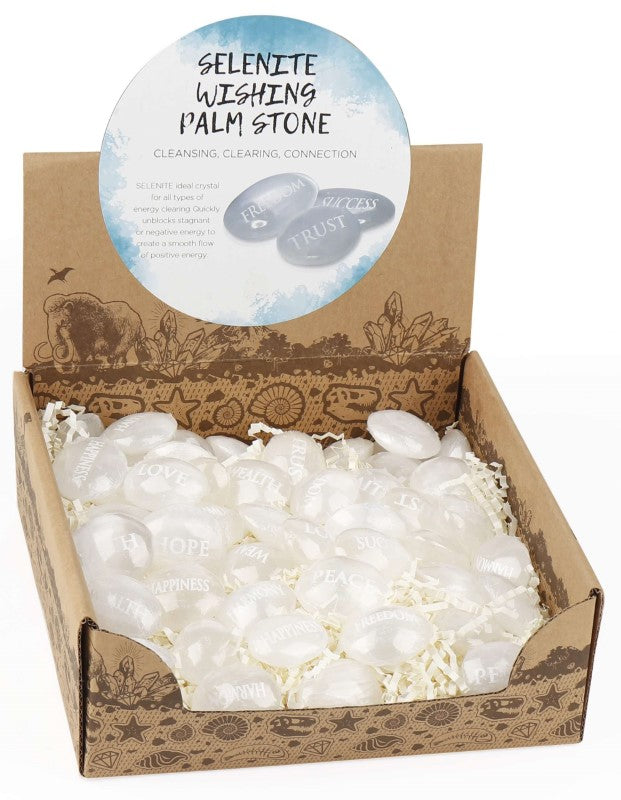 Palm Stone - Selenite Wishing (Set of 50 Assorted)
