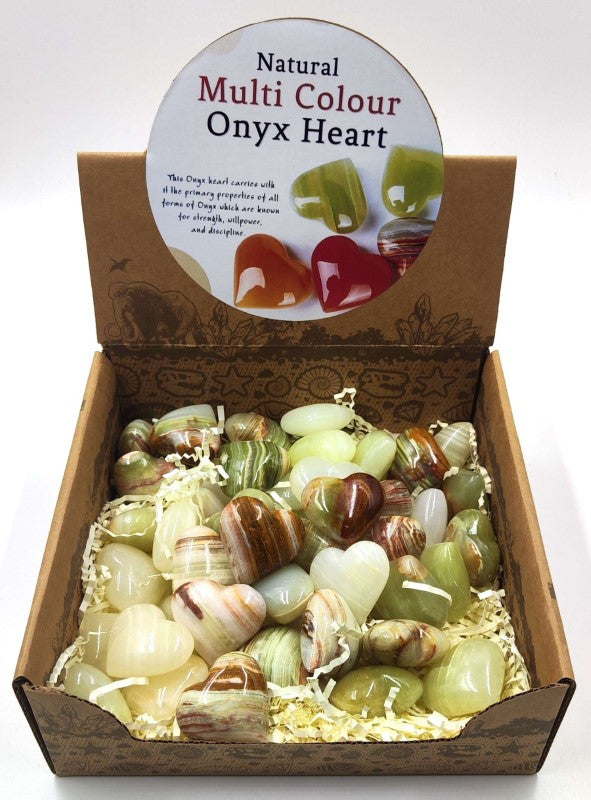 Natural Multi Colour Onyx Hearts (Set of 50)
