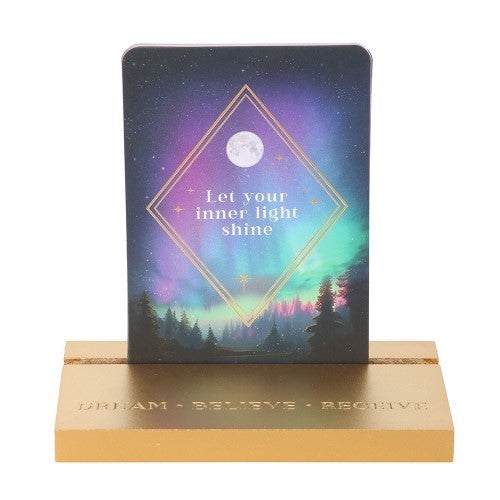 Set of 10 Ethereal Affirmation Cards with Wooden Stand
