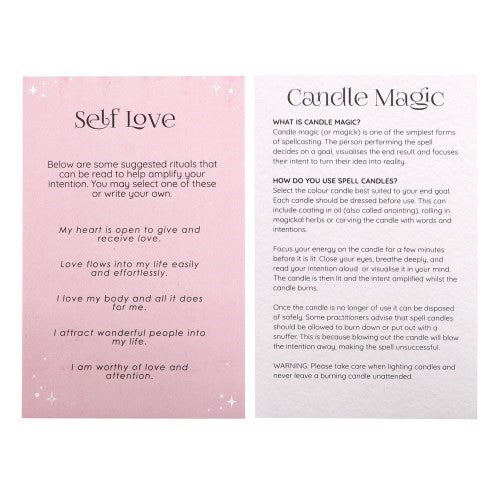 Set of 12 Self Love Unscented Spell Candles