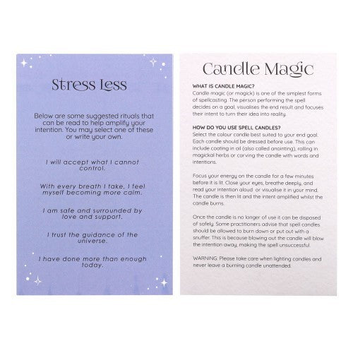 Set of 12 Stress Less Unscented Spell Candles