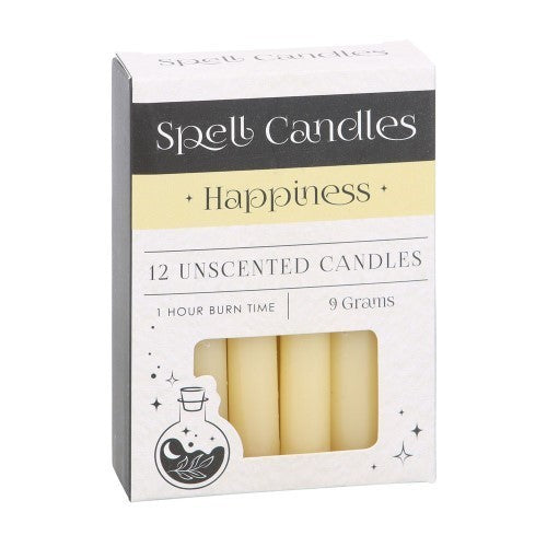 Set of 12 Happiness Unscented Spell Candles