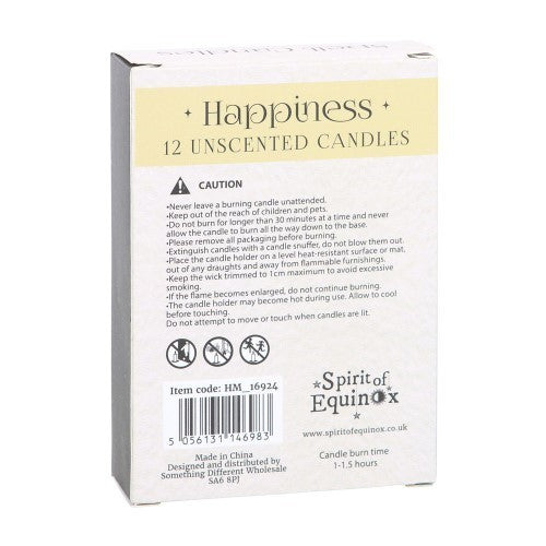Set of 12 Happiness Unscented Spell Candles