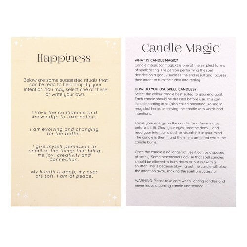 Set of 12 Happiness Unscented Spell Candles
