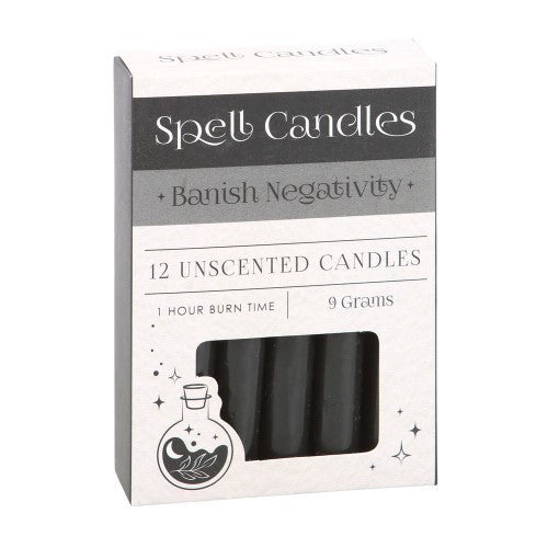 Set of 12 Banish Negativity Unscented Spell Candles