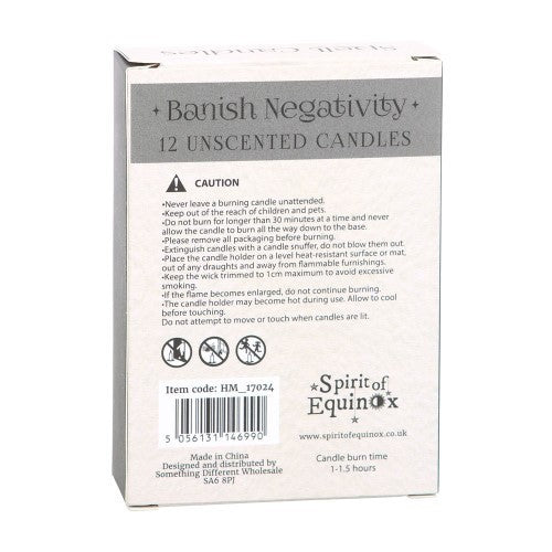 Set of 12 Banish Negativity Unscented Spell Candles