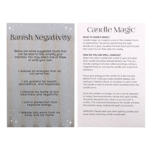 Set of 12 Banish Negativity Unscented Spell Candles