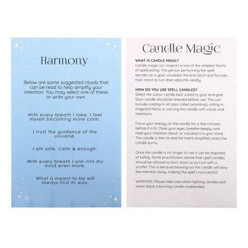 Set of 12 Harmony Unscented Spell Candles