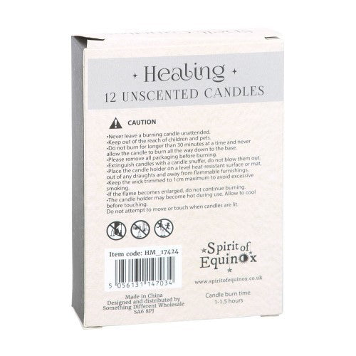 Set of 12 Healing Unscented Spell Candles