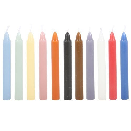 Set of 12 Mixed Colour Unscented Spell Candles