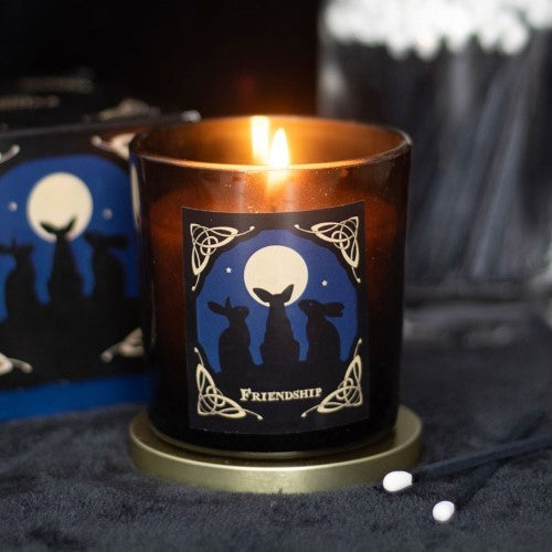 Moon Gazing Hares Frangipani Fragranced Friendship Candle