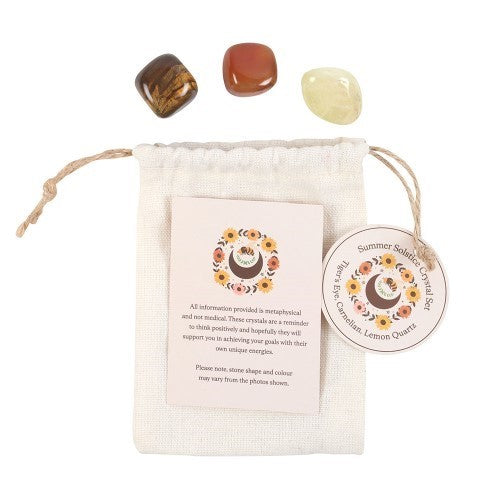 Summer Solstice Crystal Set with Sunstone, Carnelian and Lemon Quartz