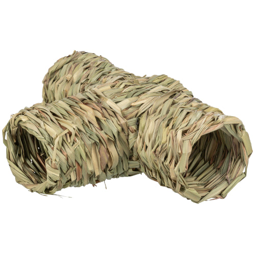 Small Animal Bedding 3-Way Grass Tunnel 25x9x18cm