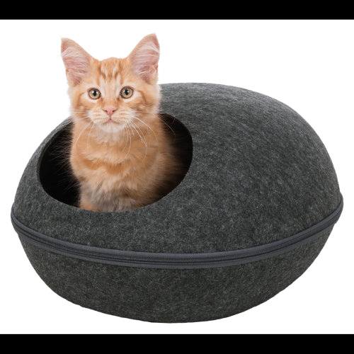 Cat Bed Trixie Liva Felt Cave - Anthracite