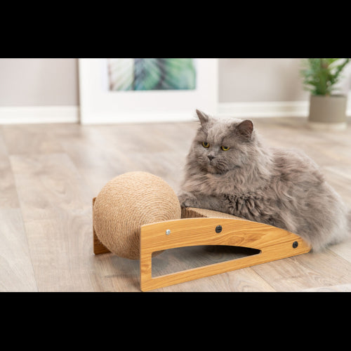 Cat Furniture Scratching Ramp Cardboard with Jute Ball 40cm