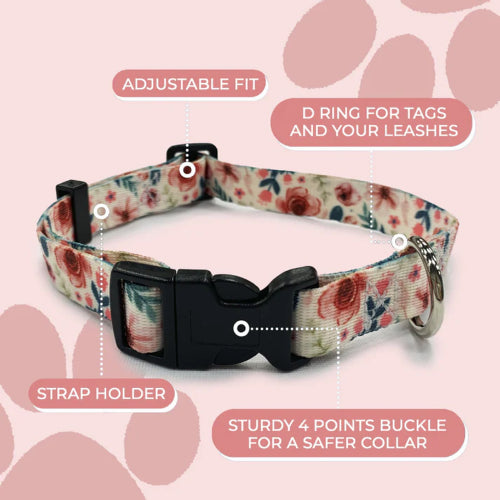 Dog Spring Floral Collar - Lge 38-60cm