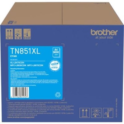Brother TN851XLC XL Cyan Toner Cartridge (TN851XLC)