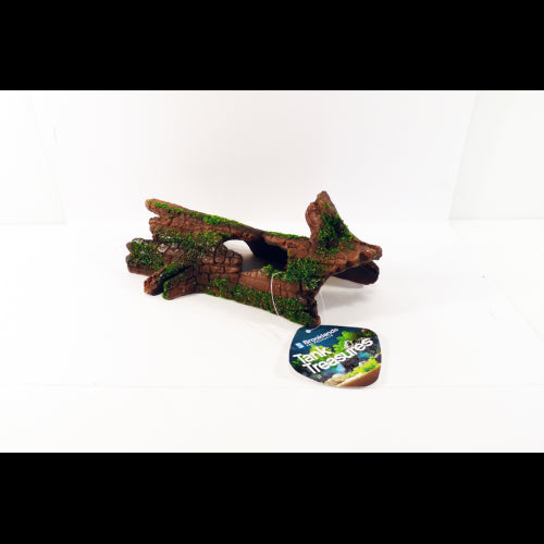Aquatic Ornament Lying Log with Moss 19cm