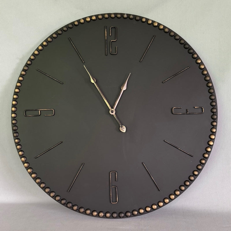 Numbers Clock - Black With Gold (60cm)