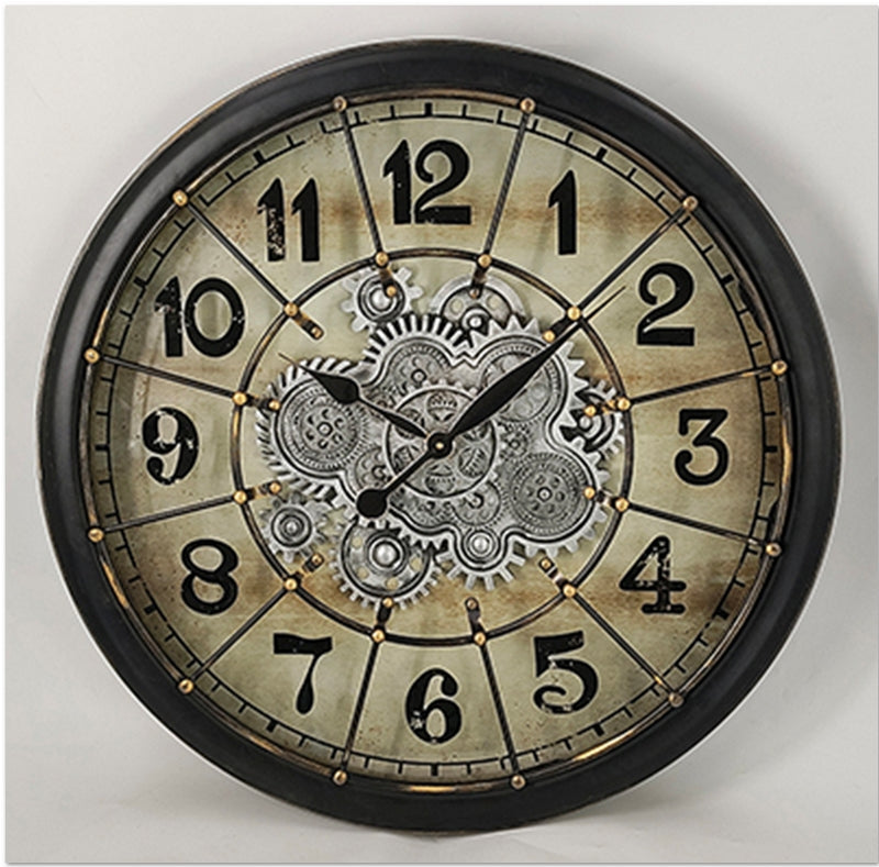 Clock - Black Bezel With Cream Back (72cm)