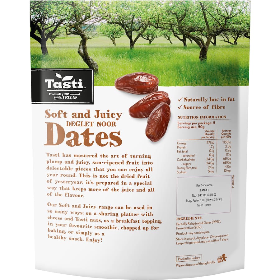 Tasti Dates Soft And Juicy Deglet Noor 250g