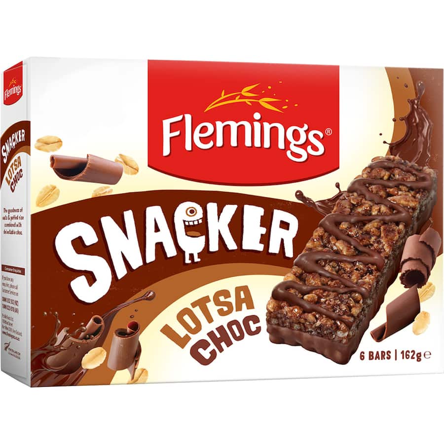 Flemings Snacker Muesli Bars Lotsa Choc 6pk 162g