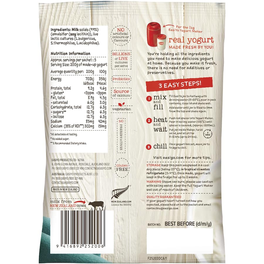 Easiyo Yoghurt Base Greek Style Unsweetened Sachet 170g